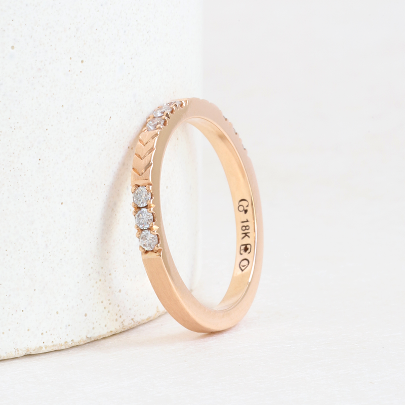 Ethical Jewellery & Engagement Rings Toronto - Flat Chevron Stacker in Rose Gold - FTJCo Fine Jewellery & Goldsmiths