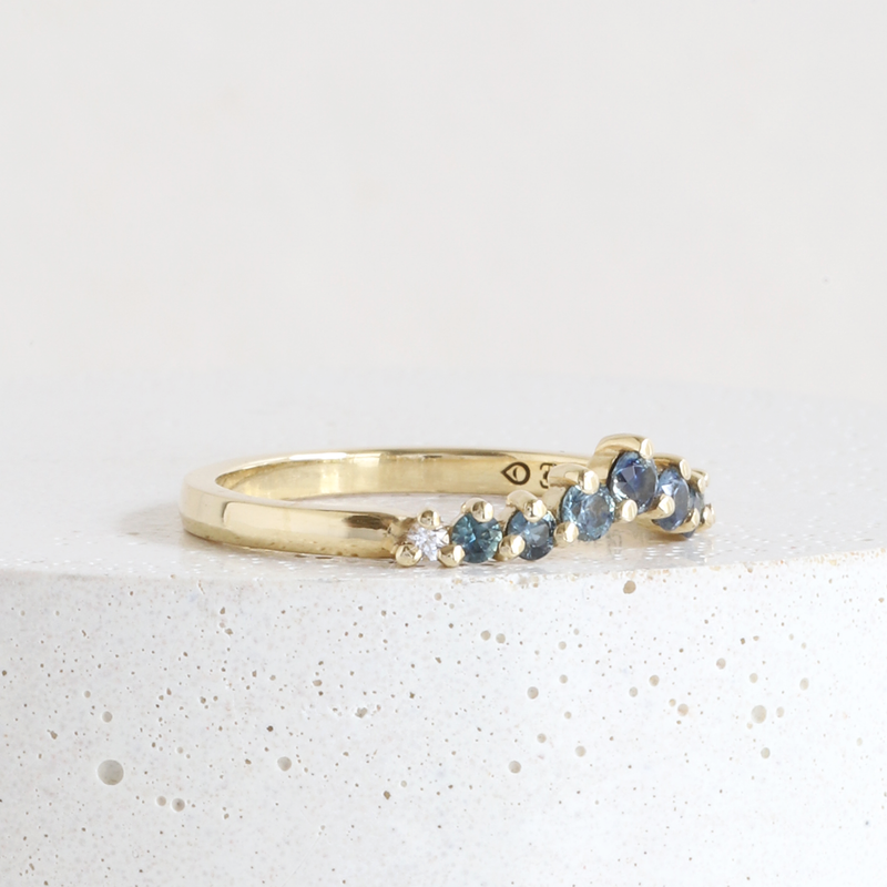 Ethical Jewellery & Engagement Rings Toronto - Gradient Sapphire Diadem Band in Yellow - FTJCo Fine Jewellery & Goldsmiths