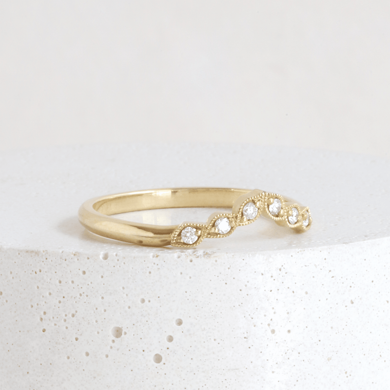 Ethical Jewellery & Engagement Rings Toronto - Pre-Loved Diamond Laurel Band  in Yellow - FTJCo Fine Jewellery & Goldsmiths