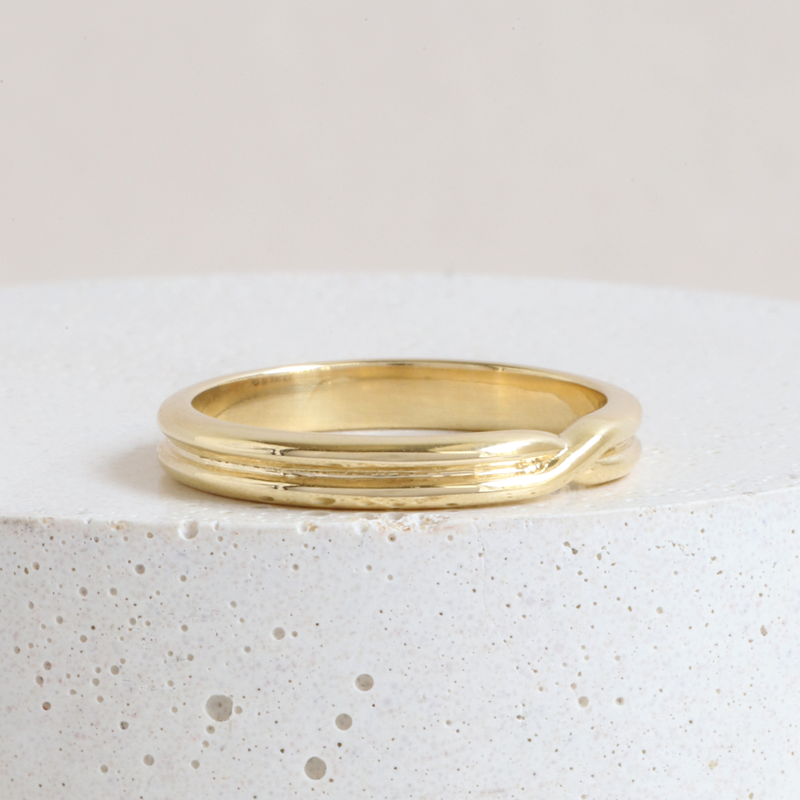 Ethical Jewellery & Engagement Rings Toronto - 3 mm Tempus Band in Yellow Gold - FTJCo Fine Jewellery & Goldsmiths