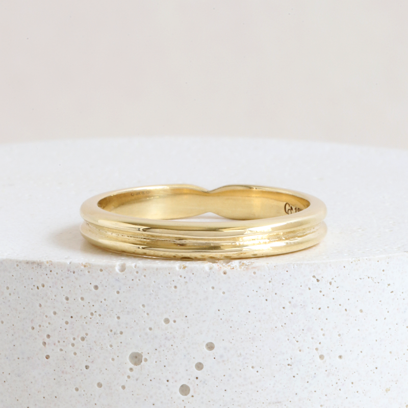 Ethical Jewellery & Engagement Rings Toronto - 3 mm Tempus Band in Yellow Gold - FTJCo Fine Jewellery & Goldsmiths