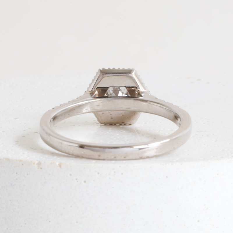 Ethical Jewellery & Engagement Rings Toronto - Pre-loved Hex Halo in White Gold - FTJCo Fine Jewellery & Goldsmiths
