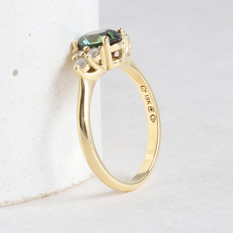 Ethical Jewellery & Engagement Rings Toronto - 1.19 ct Yellow + Green Sapphire Oval Emma Ring in Yellow - FTJCo Fine Jewellery & Goldsmiths