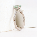 Ethical Jewellery & Engagement Rings Toronto - 1.69 ct Seafoam Green Oval  Pietra in White Gold - FTJCo Fine Jewellery & Goldsmiths