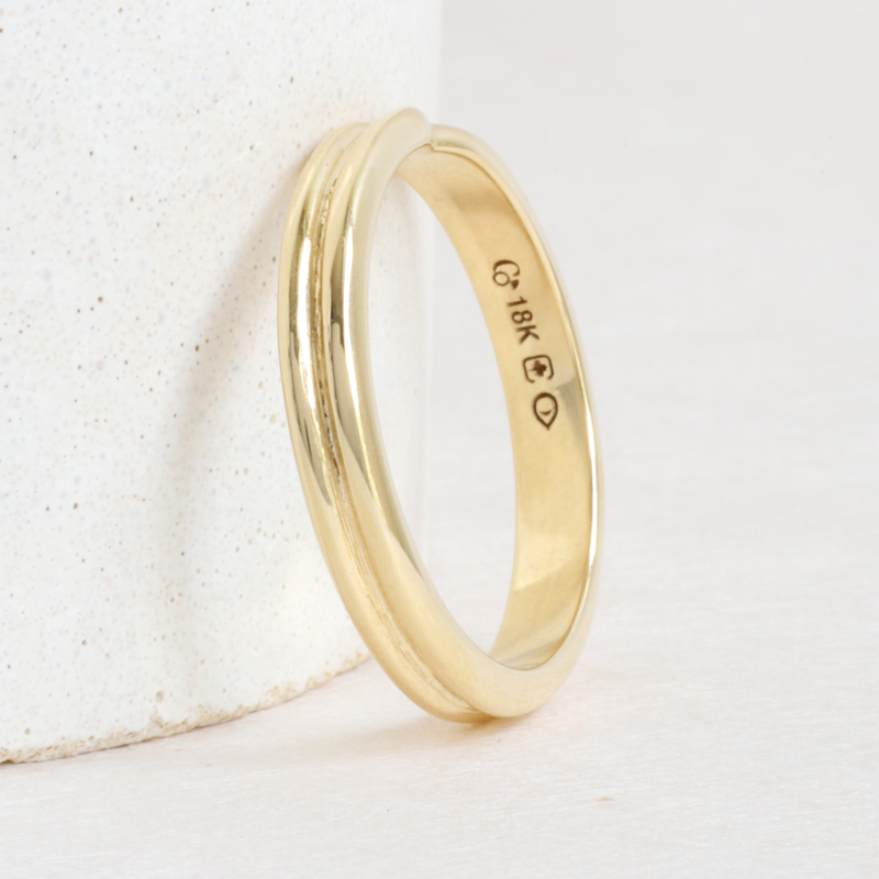 Ethical Jewellery & Engagement Rings Toronto - 3 mm Tempus Band in Yellow Gold - FTJCo Fine Jewellery & Goldsmiths