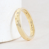 Ethical Jewellery & Engagement Rings Toronto - 3 mm Starry Night Engraved Band in Yellow - FTJCo Fine Jewellery & Goldsmiths