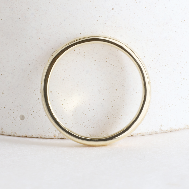 Ethical Jewellery & Engagement Rings Toronto - 3 mm Starry Night Engraved Band in Yellow - FTJCo Fine Jewellery & Goldsmiths