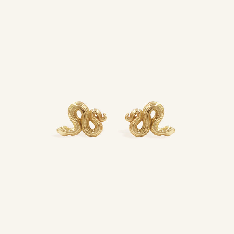 Sukie Snake Studs in Yellow Gold