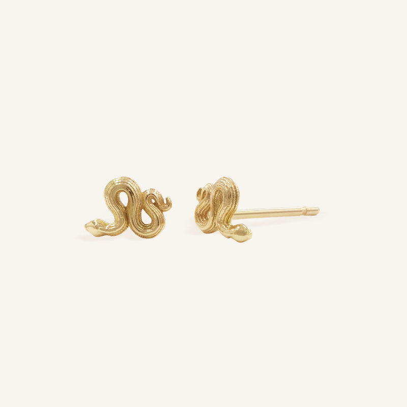 Sukie Snake Studs in Yellow Gold