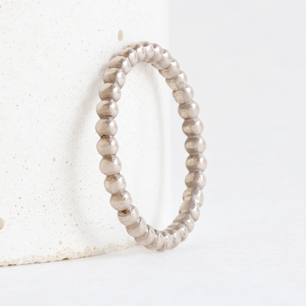 Ethical Jewellery & Engagement Rings Toronto - Beaded Band in White Gold - FTJCo Fine Jewellery & Goldsmiths