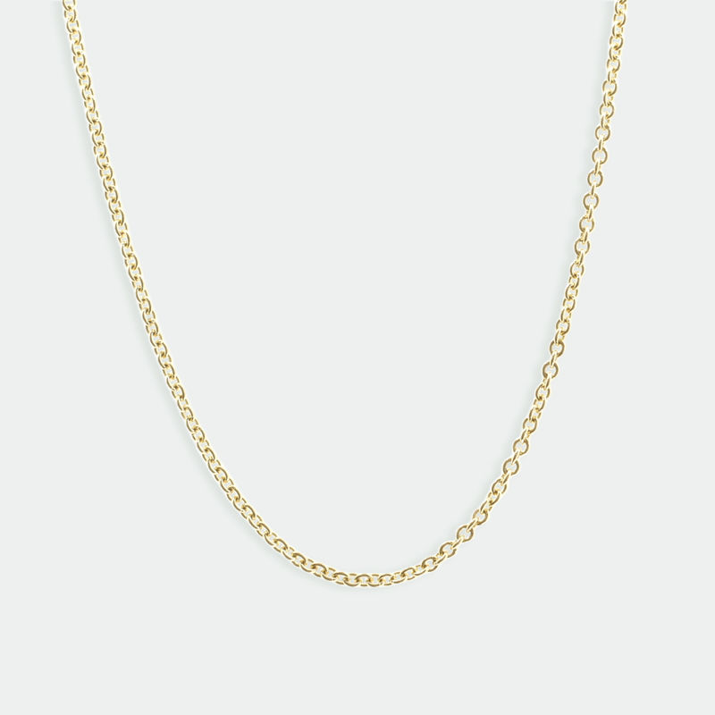 simple cable chain ring in 14k gold