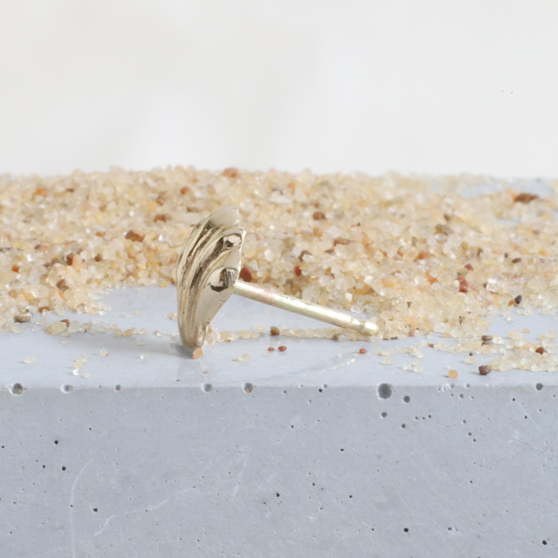 Ethical Jewellery & Engagement Rings Toronto - Cockle Stud in Yellow Gold - FTJCo Fine Jewellery & Goldsmiths