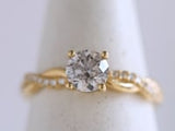 0.71 ct Grey Diamond Entwined Engagement Ring in Yellow