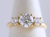 Trellis Three Stone Diamond Ring in 18K Yellow Gold