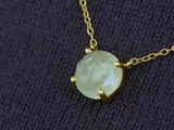 3.91 ct Mint Green Round Rose Cut Beryl Pendant in Yellow Gold
