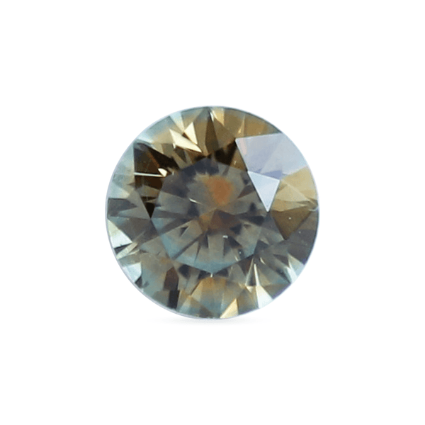 Ethical Jewellery & Engagement Rings Toronto - 0.74 ct Orange Green Grey Round Brilliant Montana Sapphire - Fairtrade Jewellery Co.