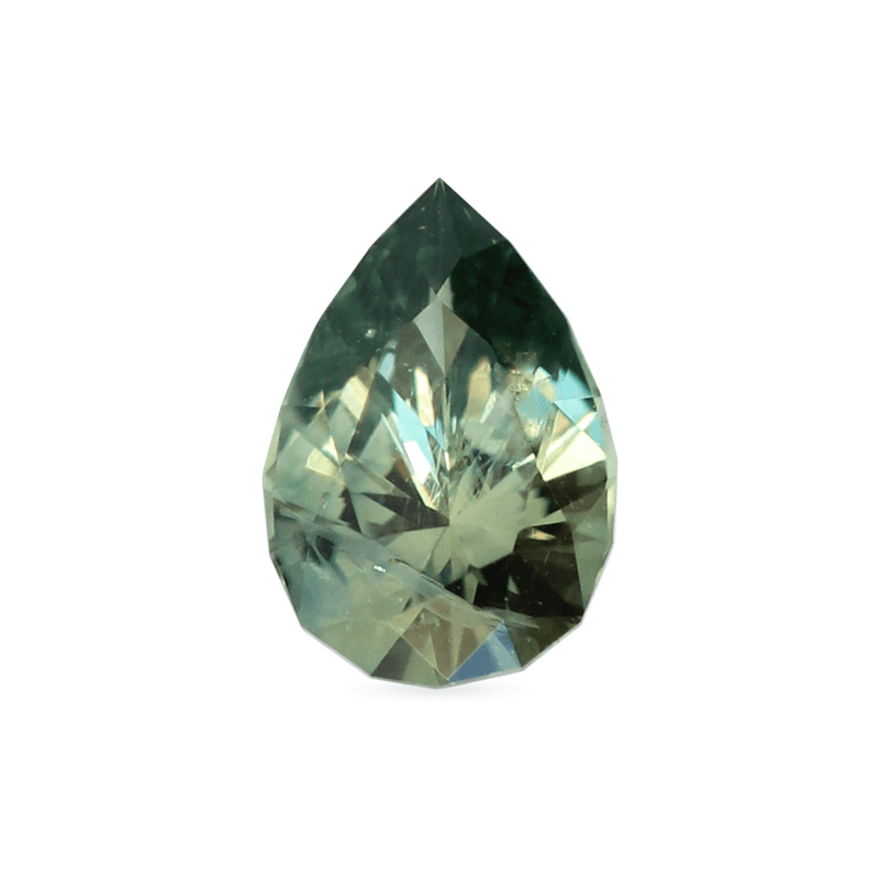 Ethical Jewellery & Engagement Rings Toronto - 0.88 ct Autumn Valley Green Pear Montana Sapphire - Fairtrade Jewellery Co.
