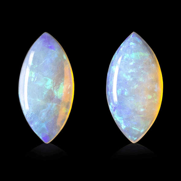 Ethical Jewellery & Engagement Rings Toronto - 0.88 tcw Iridescent White Marquise Cabochon-Cut Opal - Fairtrade Jewellery Co.