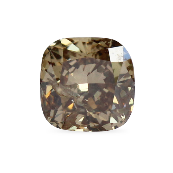 Ethical Jewellery & Engagement Rings Toronto - 0.79 ct Fancy Yellow-Brown Cushion Modified Brilliant Recycled Diamond - Fairtrade Jewellery Co.