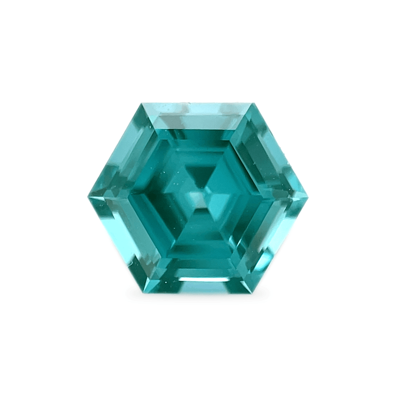 Ethical Jewellery & Engagement Rings Toronto - 1.66 ct Paraiba PA2 Hexagon Mixed-Cut Chatham Spinel - FTJCo Fine Jewellery & Goldsmiths