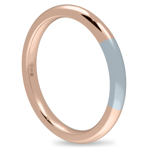 Ethical Jewellery & Engagement Rings Toronto - 18K 2 - 5mm Bicolour Band - Rose/White - Fairtrade Jewellery Co.