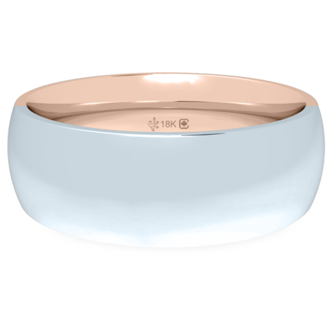 Ethical Jewellery & Engagement Rings Toronto - 18K 6mm Bicolour Band-Equal Pink/White - Fairtrade Jewellery Co.