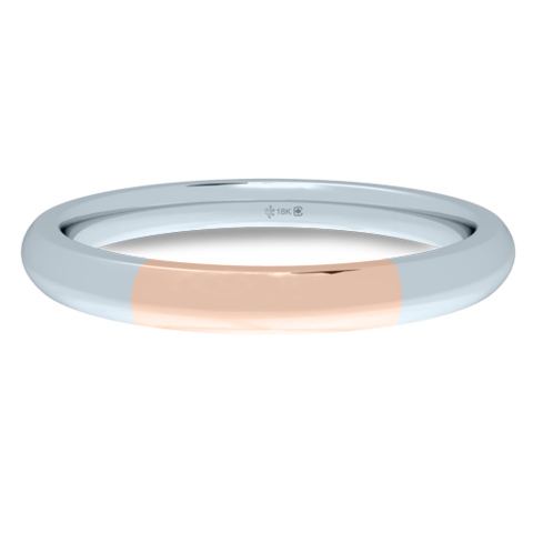 Ethical Jewellery & Engagement Rings Toronto - 18K 2 - 5mm Bicolour Band - White/Rose - Fairtrade Jewellery Co.