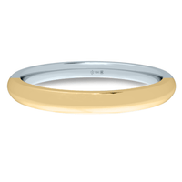 2 mm - 5 mm Bicolour Band - Equal 18K Yellow/White