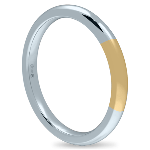 Ethical Jewellery & Engagement Rings Toronto - 18K 2mm-5mm Bicolour Band-White/Yellow - Fairtrade Jewellery Co.
