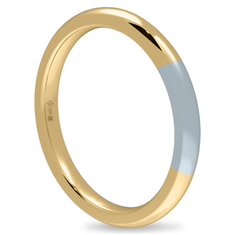 Ethical Jewellery & Engagement Rings Toronto - 18K 2 - 5 mm Bicolour Band - Yellow/White - Fairtrade Jewellery Co.