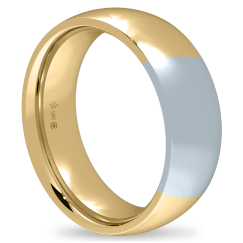 Ethical Jewellery & Engagement Rings Toronto - 18K 6mm Bicolour Band-Yellow/White - Fairtrade Jewellery Co.