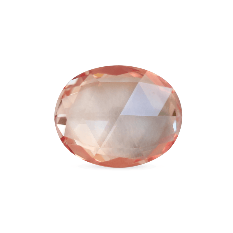 Ethical Jewellery & Engagement Rings Toronto - 2.35 ct Peach Champagne Oval Rose-Cut Chatham Grown Sapphire - Fairtrade Jewellery Co.