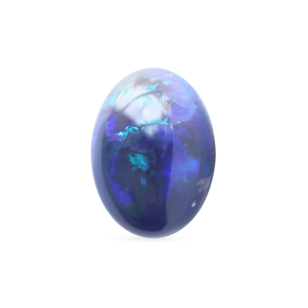 Ethical Jewellery & Engagement Rings Toronto - 2.43 ct Black Colour Play Oval Cabochon Opal - Fairtrade Jewellery Co.