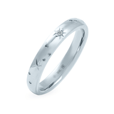 White Ethical Jewellery & Engagement Rings Toronto - 3 mm Star Engraved Band - Fairtrade Jewellery Co.