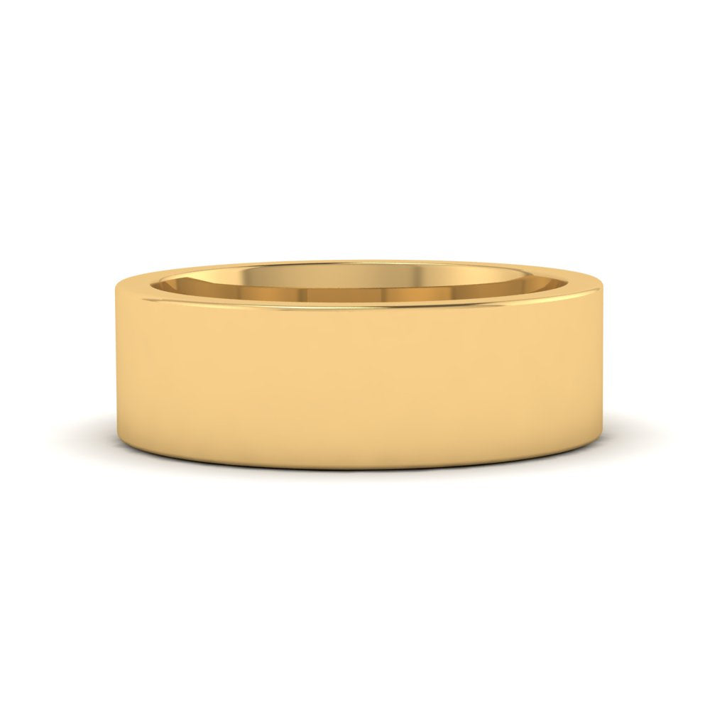 Flat gold wedding on sale band