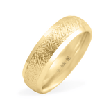 Yellow Ethical Jewellery & Engagement Rings Toronto - 18K Knurling Tool Pattern with Bevelled Edges - Fairtrade Jewellery Co.