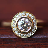 Yellow Ethical Jewellery & Engagement Rings Toronto - Love Note Bezel Halo - Fairtrade Jewellery Co.