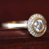 Yellow Ethical Jewellery & Engagement Rings Toronto - Love Note Bezel Halo - Fairtrade Jewellery Co.