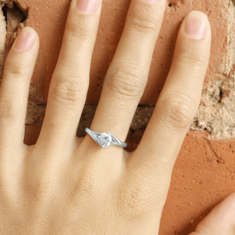 White Ethical Jewellery & Engagement Rings Toronto - Bypass Solitaire - Fairtrade Jewellery Co.