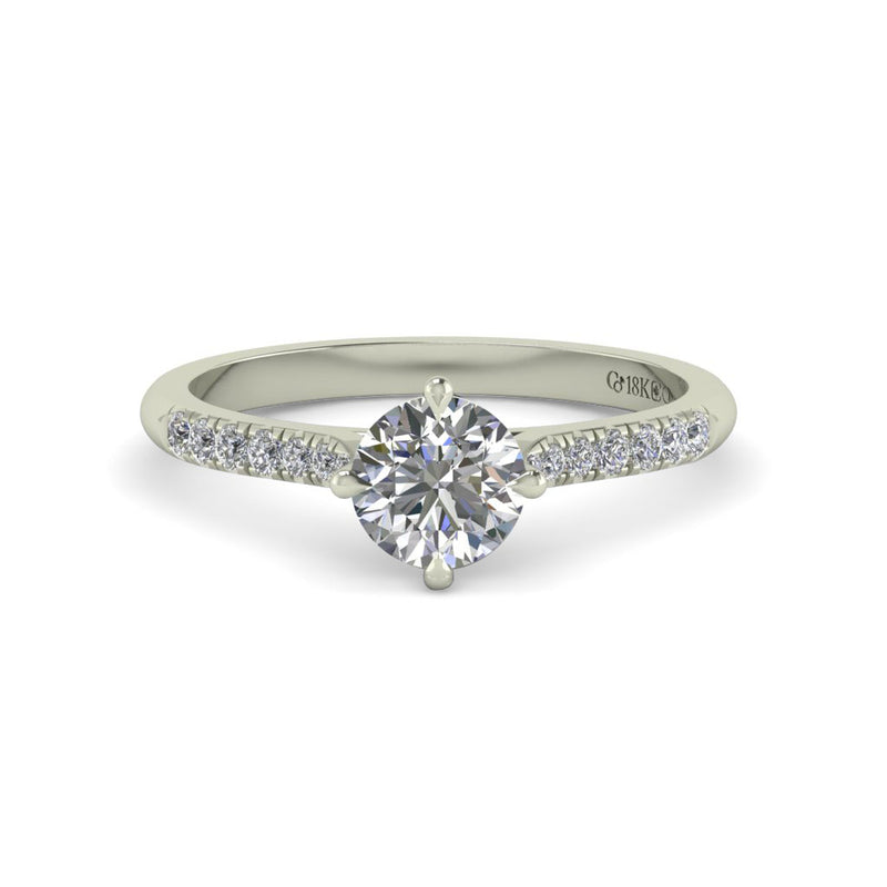 White-Talon-Prong Ethical Jewellery & Engagement Rings Toronto - Contemporary Love Note with Diamond-Set Band - FTJCo Fine Jewellery & Goldsmiths