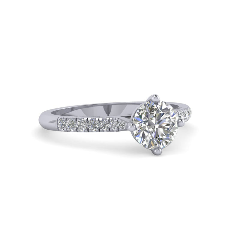 Platinum - Ethical Jewellery & Engagement Rings Toronto - Contemporary Love Note with Diamond-Set Band - FTJCo Fine Jewellery & Goldsmiths