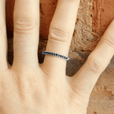 White Ethical Jewellery & Engagement Rings Toronto - 2mm Black Spinel FTJCo Stacker - Fairtrade Jewellery Co.