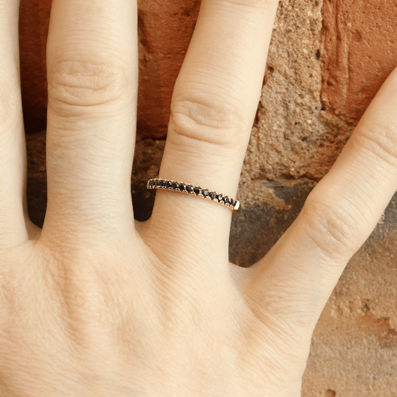 Yellow Ethical Jewellery & Engagement Rings Toronto - 2mm Black Spinel FTJCo Stacker - Fairtrade Jewellery Co.