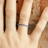 White Ethical Jewellery & Engagement Rings Toronto - 1.5mm Black Spinel FTJCo Stacker - Fairtrade Jewellery Co.
