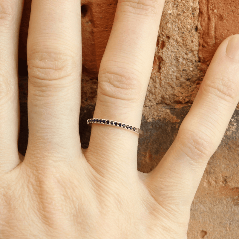 Rose/Pink Ethical Jewellery & Engagement Rings Toronto - 1.5mm Black Spinel FTJCo Stacker - Fairtrade Jewellery Co.