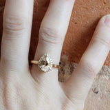 Ethical Jewellery & Engagement Rings Toronto - Love Note Pear-Cut Halo with Morganite Centre - Fairtrade Jewellery Co.