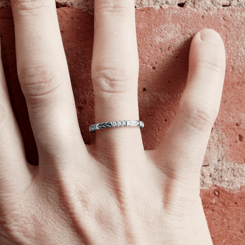White Ethical Jewellery & Engagement Rings Toronto - Chevron Stacker - Fairtrade Jewellery Co.