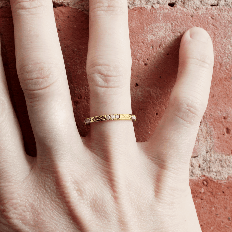 Yellow Ethical Jewellery & Engagement Rings Toronto - Chevron Stacker - Fairtrade Jewellery Co.