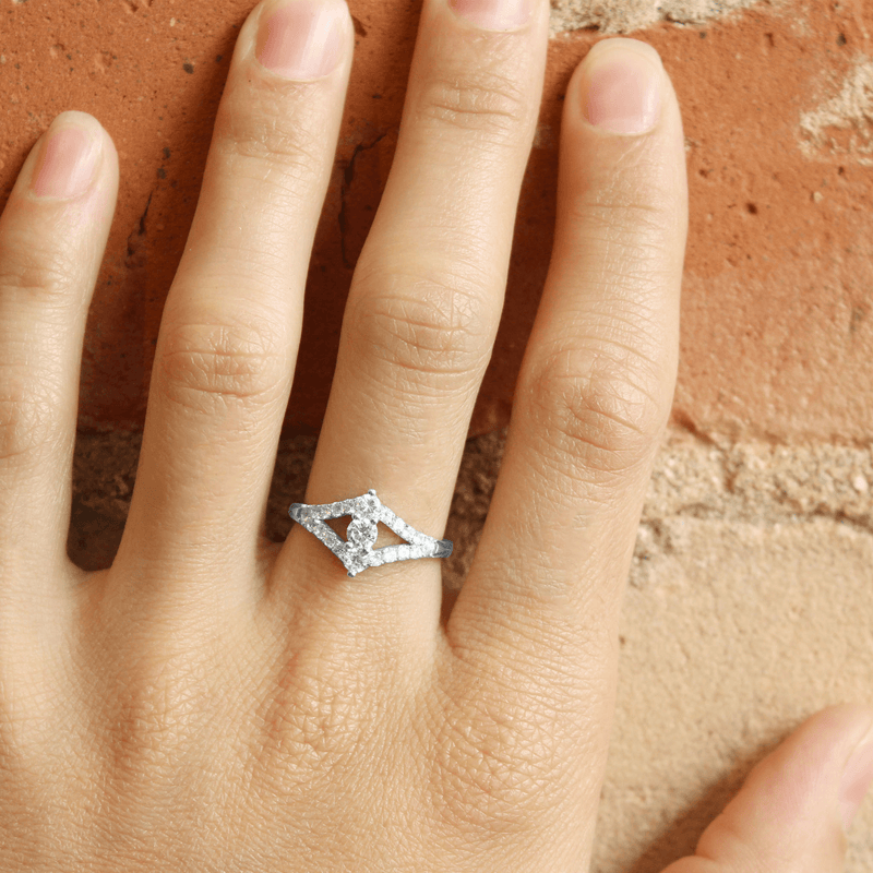 White Ethical Jewellery & Engagement Rings Toronto - Cordelia with Pavé - Fairtrade Jewellery Co.
