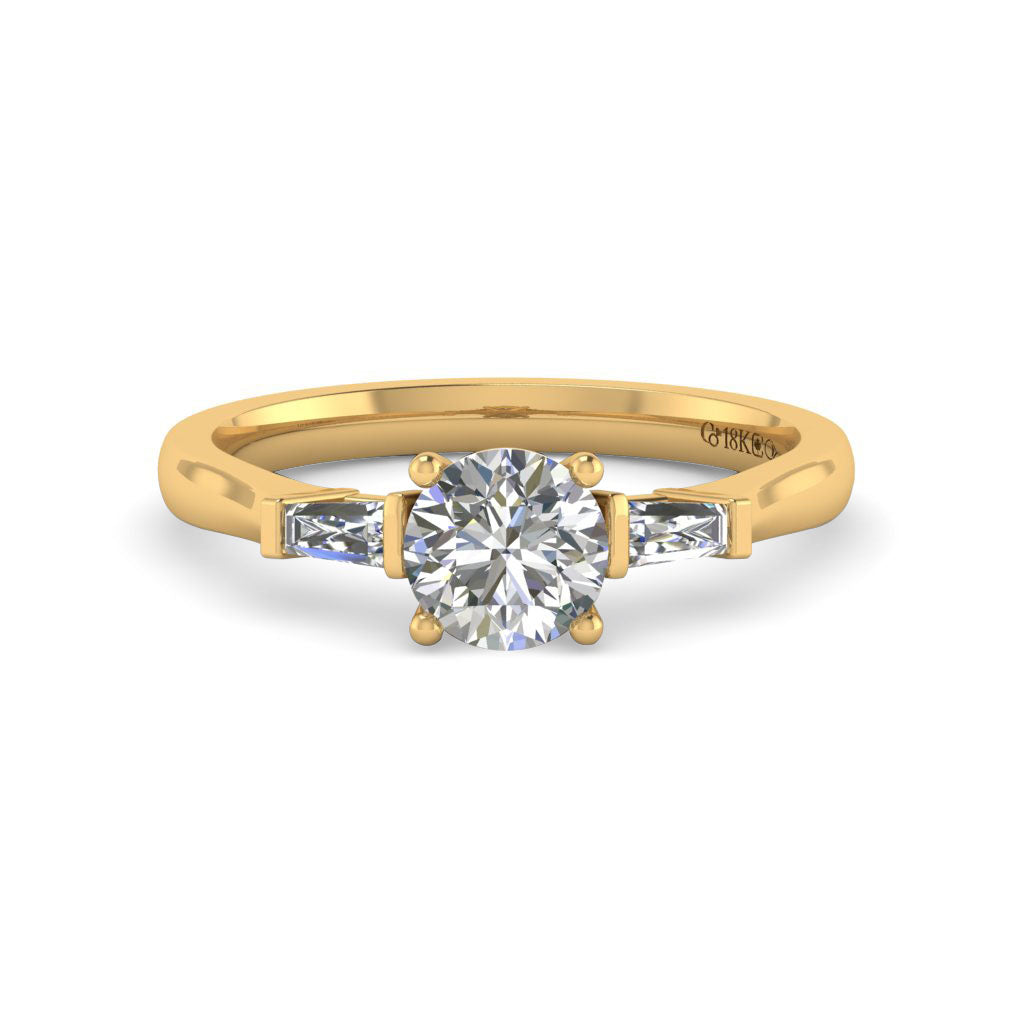 Deco Cathedral Ring with Round Centre Stone